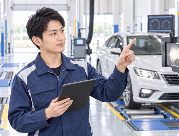 5項目の予備検査を行う様子